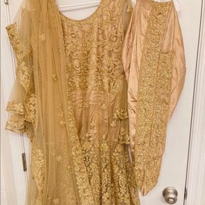 Gold Anarkali Dress